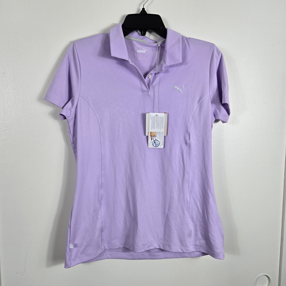 Puma Golf Women's Lavender DryCELL Short Sleeve Moisture Wicking Polo Medium NEW